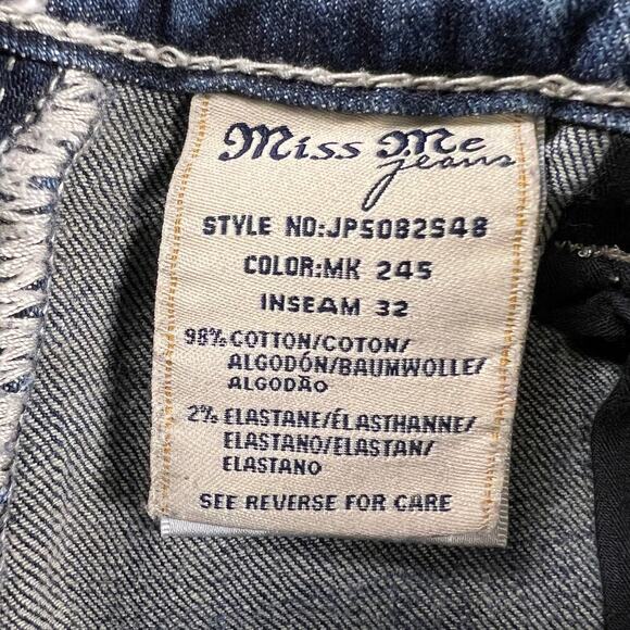 Miss Me Signature (Low) Rise Skinny Embellished Jeans Crystal Angel Wngs Size 26 - Picture 11 of 14